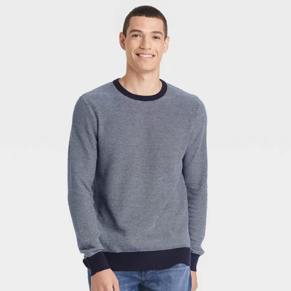 NEW! Men's Navy Blue Crewneck Pullover Sweater - Goodfellow & Co